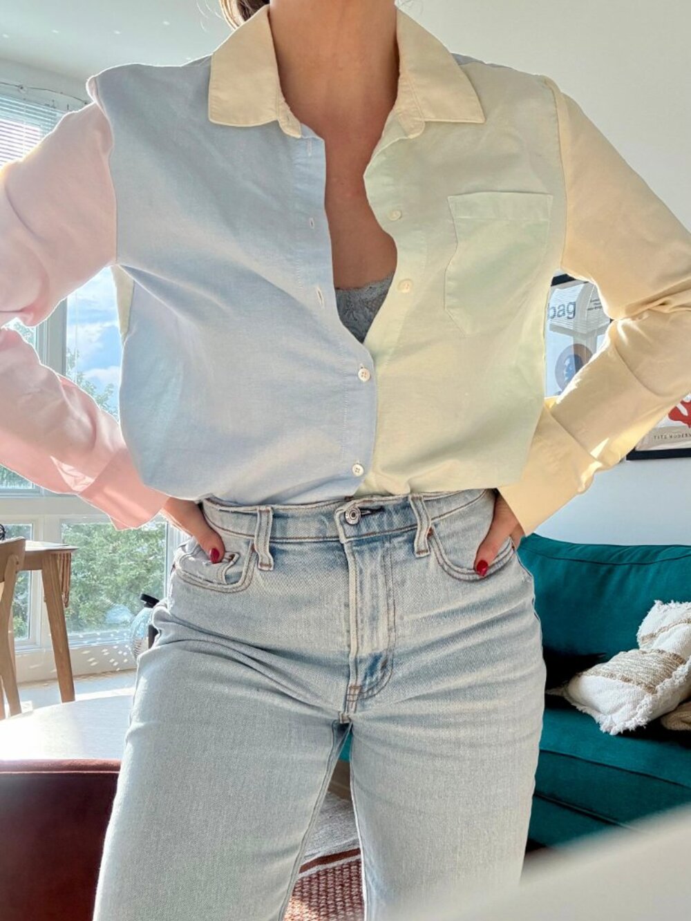 Sezane Tomboy Shirt - pastel colors